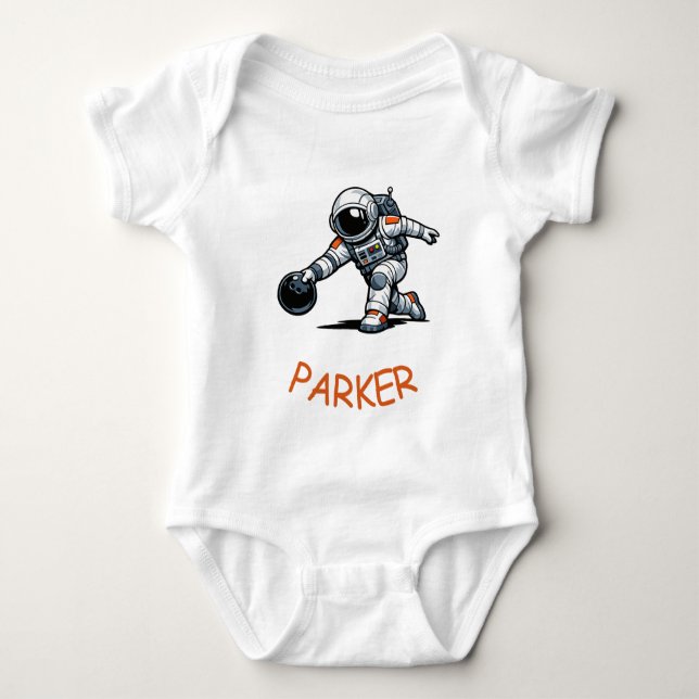 Astronaut Bowling Baby Strampler (Vorderseite)