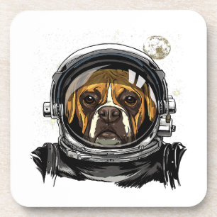 Astronaut Boxer Dog Weltraumforschung Astronomie Getränkeuntersetzer