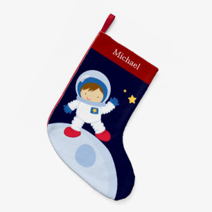 Astronaut Boy Kid's Personalisiert Kleiner Weihnachtsstrumpf