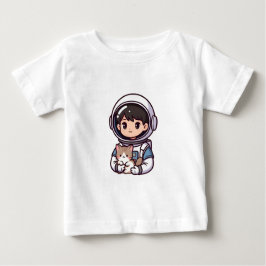 Astronaut Boy N' Cat Cute Cartoon Dreamer Baby T-shirt