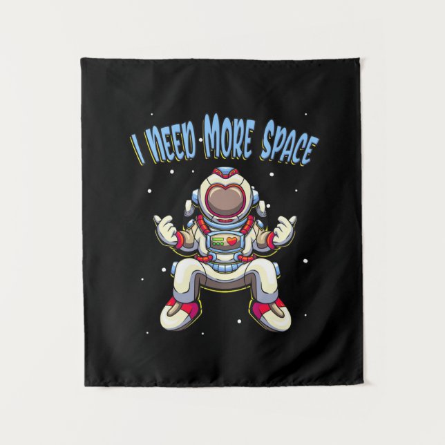 Astronaut braucht mehr Platz Wandteppich (Vorderseite)