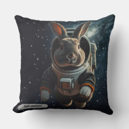 Astronaut Bunny Space Surreal Animal Custom Kissen