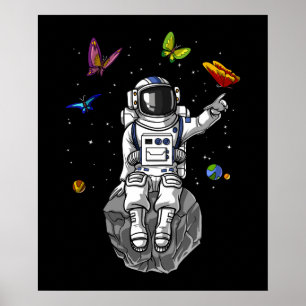 Astronaut Butterfliegen Poster