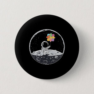 Astronaut Bylloon Autistic Awareness Space Autisti Button