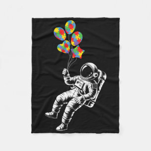 Astronaut Bylloon Autistic Awareness Space Autisti Fleecedecke