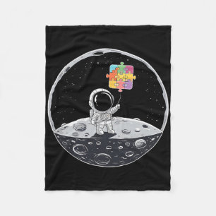 Astronaut Bylloon Autistic Awareness Space Autisti Fleecedecke