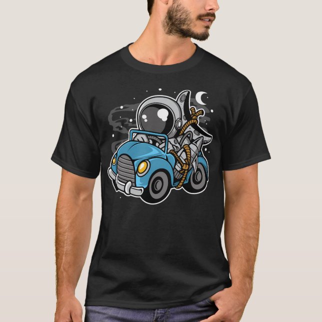 Astronaut Car Journey - Funny Outer Space Lovers T-Shirt (Vorderseite)