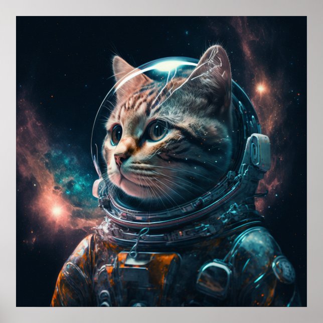 Astronaut cat 2 poster (Vorne)