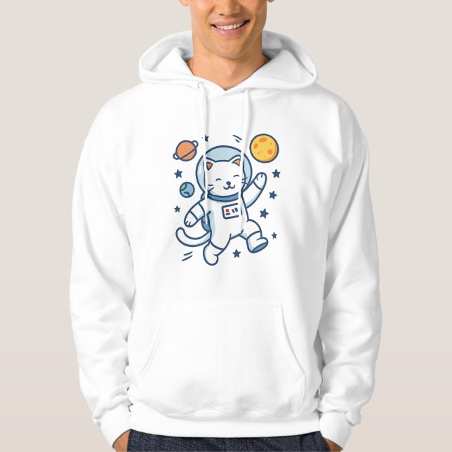 Astronaut Cat Adventure Hoodie (Vorderseite)