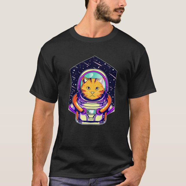 Astronaut Cat Gift Nerd Kinder Weltraum Nerdy Gir T-Shirt (Vorderseite)