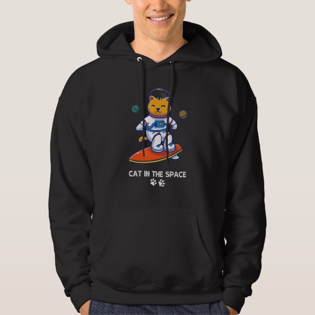 Astronaut Cat In Space Animal Face Galaxy Feline C Hoodie (Vorderseite)