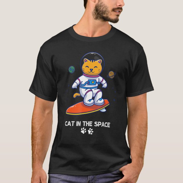 Astronaut Cat In Space Animal Face Galaxy Feline C T-Shirt (Vorderseite)