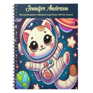 Astronaut Cat Notebook individuell anpassbarer Nam Notizblock