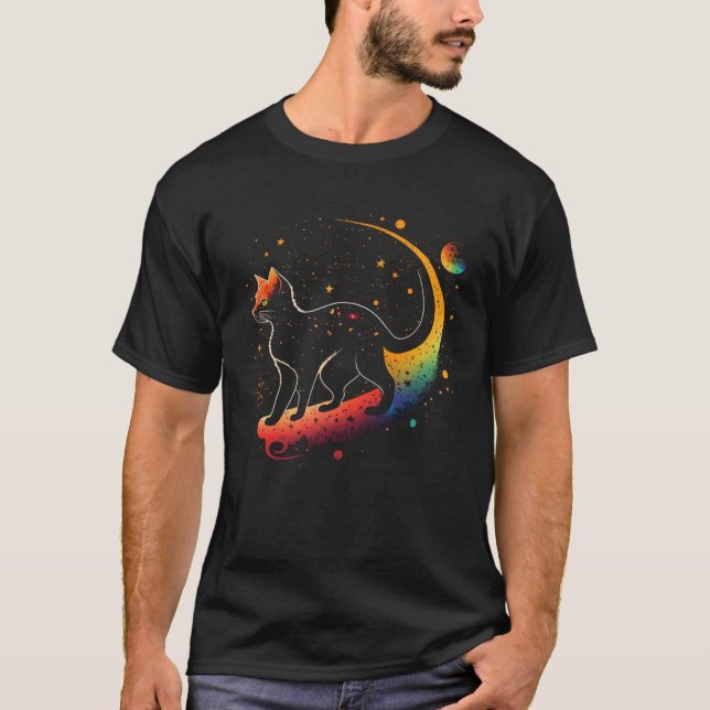 Astronaut Cat or  Galaxy Cat on Space Cat T-Shirt (Vorderseite)