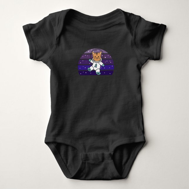 Astronaut Cat Planet Earth Mars Space Baby Strampler (Vorderseite)