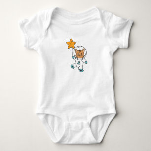 Astronaut Cat Planet Moon Star Space Baby Strampler