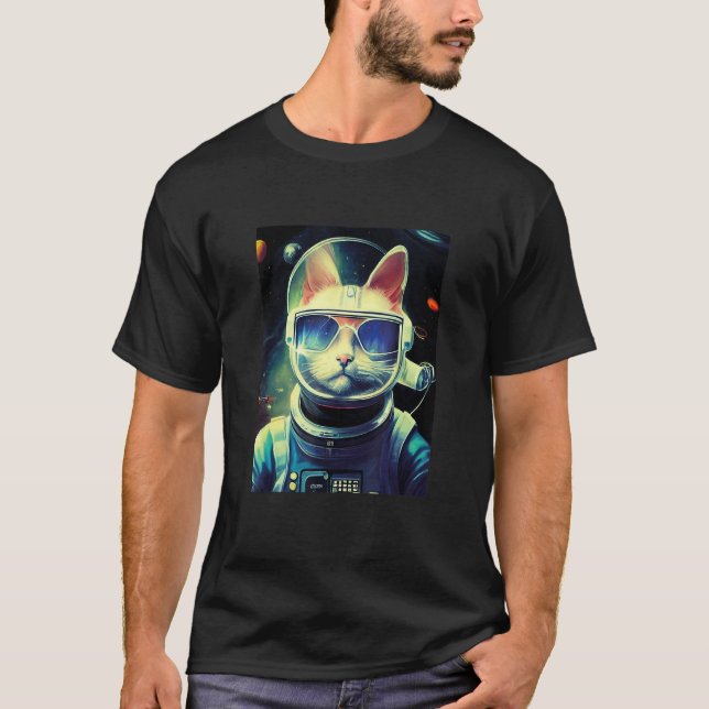 Astronaut cat space cat for men women kids T-Shirt (Vorderseite)