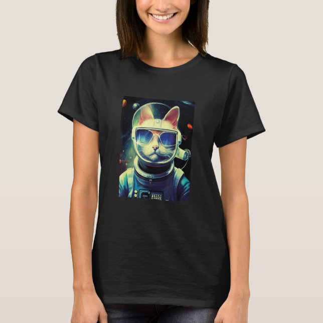 Astronaut cat space cat for men women kids T-Shirt (Vorderseite)