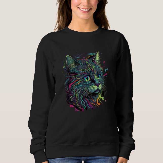 Astronaut Cat Space Cat Galaxy Kitten 1 Sweatshirt (Vorderseite)