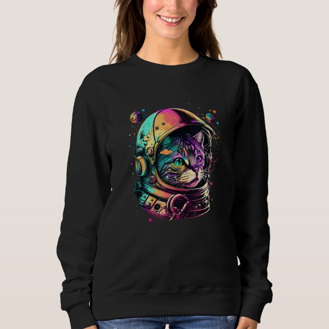 Astronaut Cat Space Cat Galaxy Kitten Sweatshirt (Vorderseite)