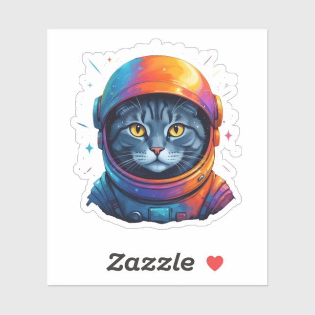 Astronaut Cat Space Funny Cat Lover Aufkleber (Blatt)
