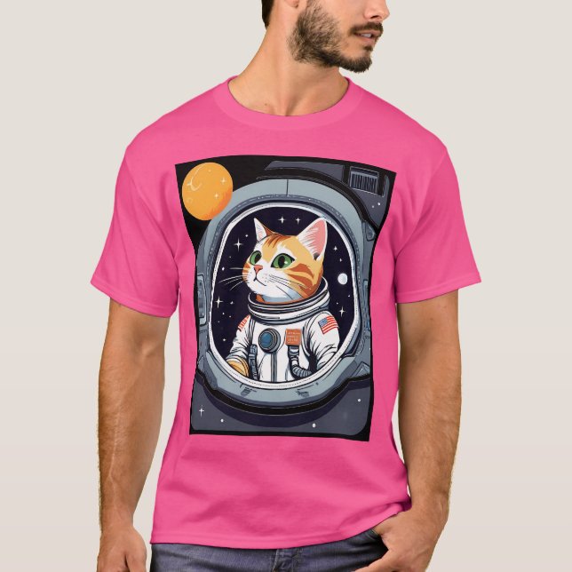 Astronaut Cat Ufo T-Shirt (Vorderseite)