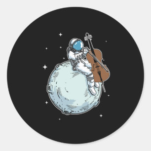 Astronaut Cello Music Cello Lover Geschenk Runder Aufkleber