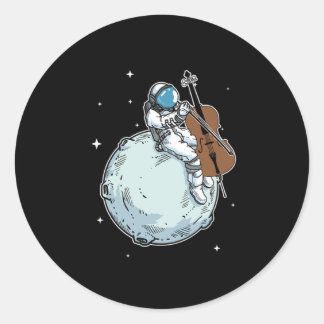 Astronaut Cello Music Cello Lover Geschenk Runder Aufkleber