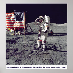 Astronaut Cernan auf dem Mondapollo 17 1972 Poster