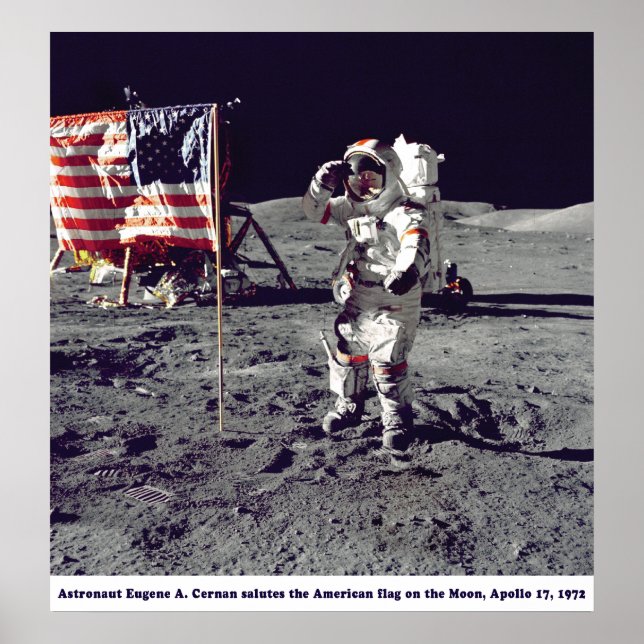 Astronaut Cernan auf dem Mondapollo 17 1972 Poster (Vorne)