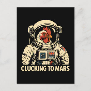 Astronaut Chicken Space Voyage Feiertagspostkarte