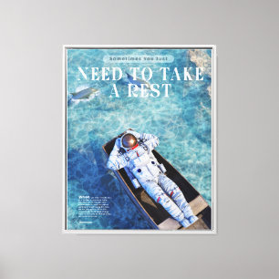 Astronaut Chill in Design Art Leinwanddruck