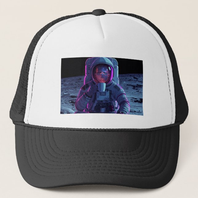 “Astronaut Chill Vibes - Vaporwave Cap” Truckerkappe (Vorderseite)