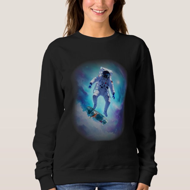 Astronaut Cosmic Kickflip Skateboard 1 Sweatshirt (Vorderseite)