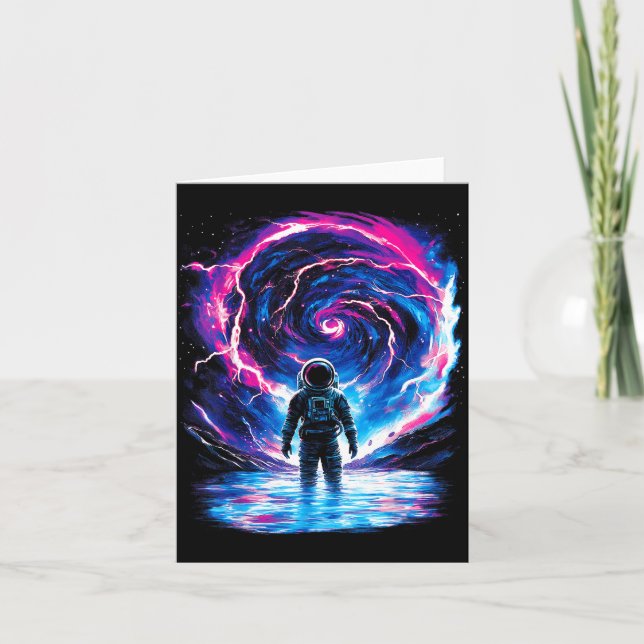 Astronaut Cosmic Outer Space Galaxy Science  Karte (Vorderseite)