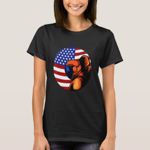 Astronaut Cosmonaut USA American Flag Space Roc T-Shirt