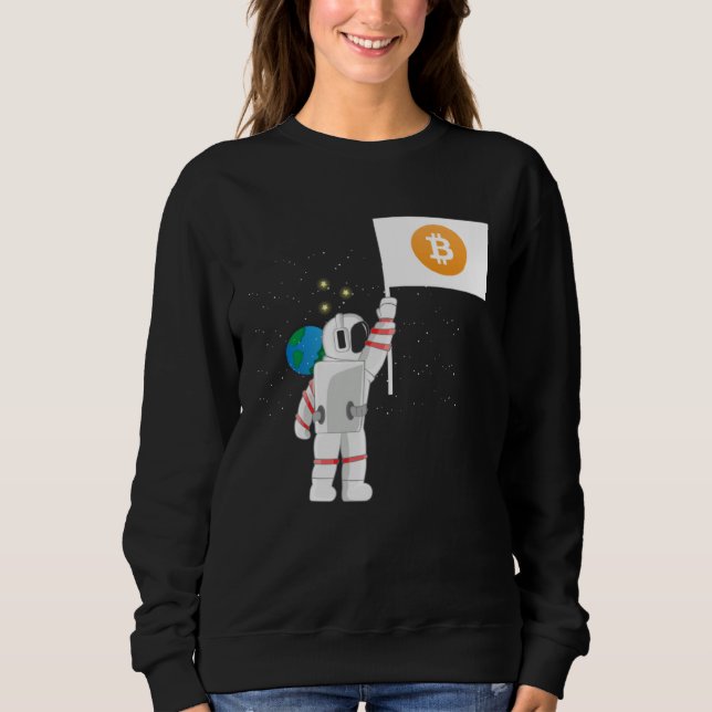 Astronaut Crypto Kryptowährungen Krypto Händler Sweatshirt (Vorderseite)