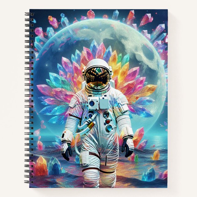 Astronaut Crystal Dream Notizbuch (Vorderseite)