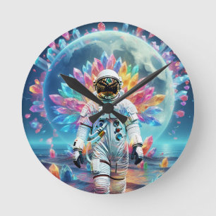 Astronaut Crystal Dream Runde Wanduhr