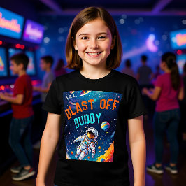 Astronaut Deep Space Planets Blast Off Buddy Favor Tri-Blend Shirt