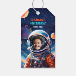 Astronaut Deep Space Sky Planets Photo Birthday Geschenkanhänger