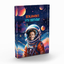 Astronaut Deep Space Sky Planets Photo Gift Fotoblock