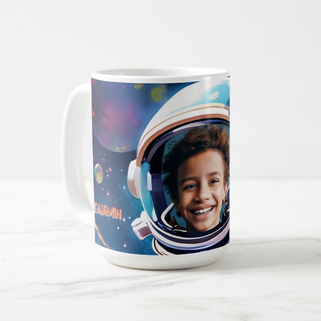 Astronaut Deep Space Sky Planets Photo Gift  Kaffeetasse (Vorderseite Links)