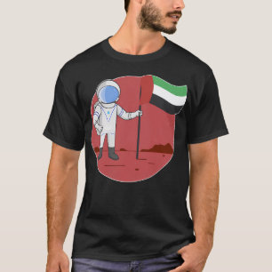 Astronaut, der die Fahne der Uae auf den Mars T-Shirt