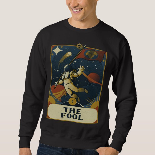 Astronaut Der Narr Astronomie Tarotkarten-Lesewitc Sweatshirt (Vorderseite)