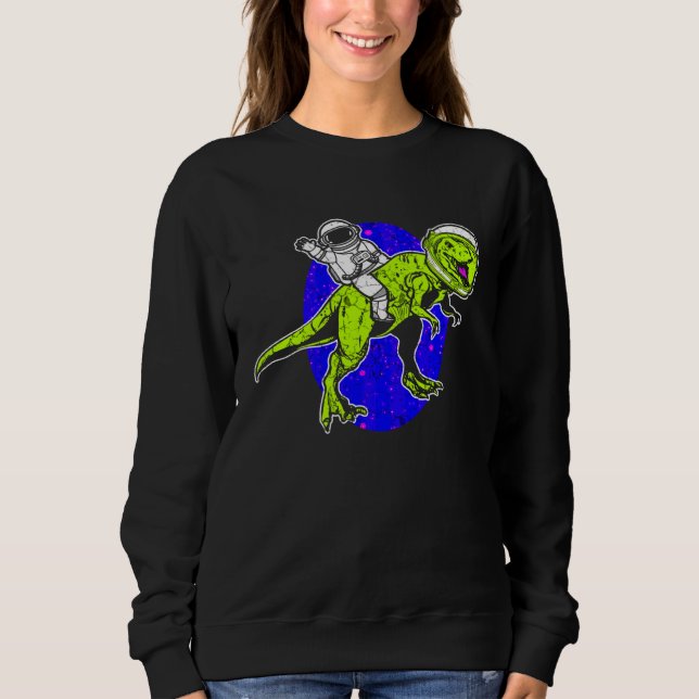 Astronaut Dinosaur Science Fiction Space Travel Sweatshirt (Vorderseite)