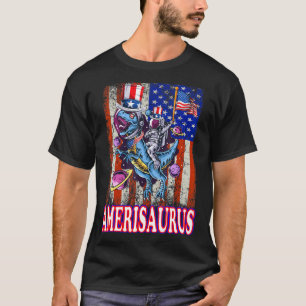 Astronaut Dinosaurier 4. Juli Jungen Männer Ameris T-Shirt