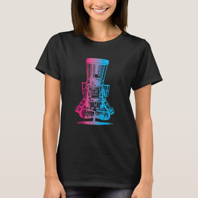 Astronaut Disc Golf Yoga Korb T-Shirt (Vorderseite)