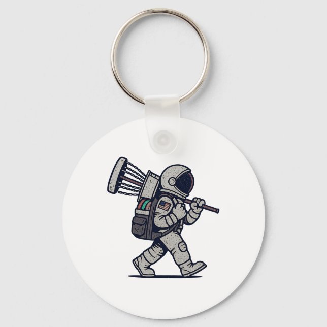 Astronaut Disc Golfer Lustiger Disc Golf  Schlüsselanhänger (Vorderseite)