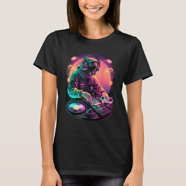Astronaut DJ, DJing in Space, EDM cool Graphic T-Shirt (Vorderseite)